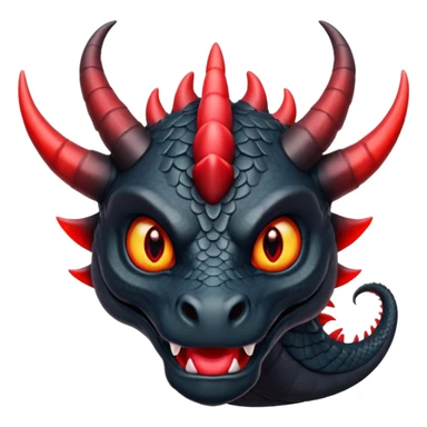 A black dragon with red eyes and great black horns. sticker
