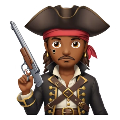 Pirate with gun sticker