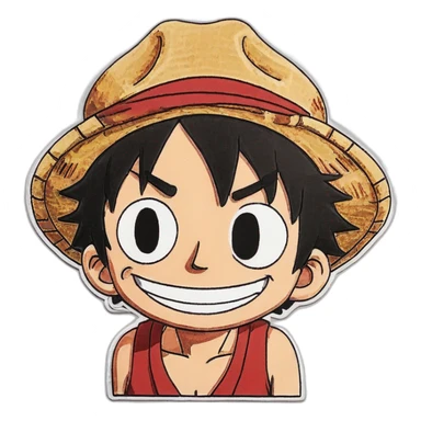 Luffy from one piece is sorry sticker