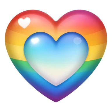 white heart with a rainbow gradient sticker