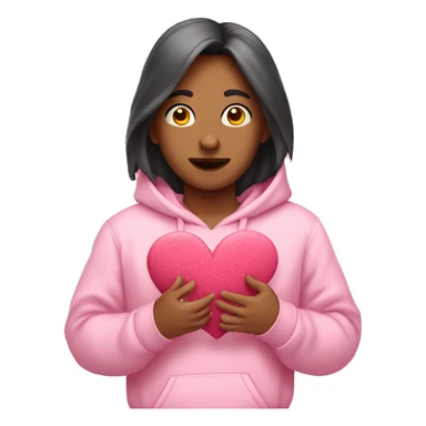 buzo rosa con corazones sticker