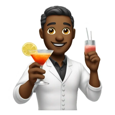 bartender shaking a cocktail sticker