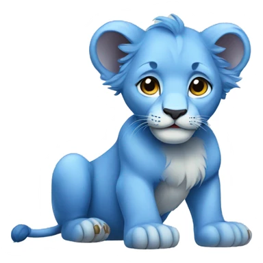 blue lion cub sticker