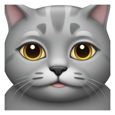 Grey fat kitty sticker