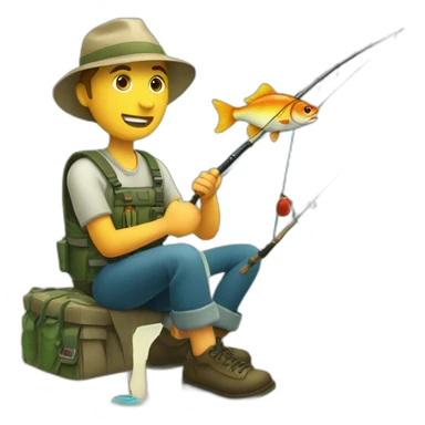 A fish fishing sticker