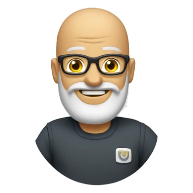 Bearded bald man Dorky awkward smile thumbs up  sticker