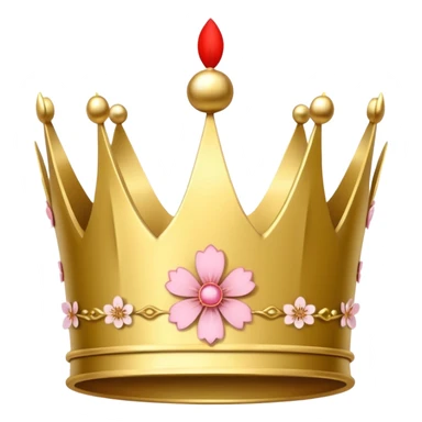 create a crown with japanese symbols and sakura leaf sticker
