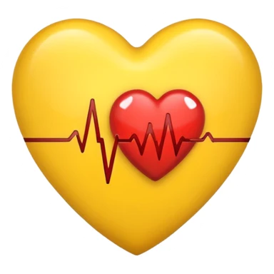 yellow heart with a heartbeat line sticker