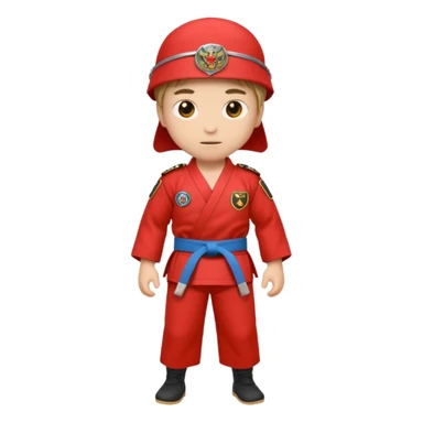 🥋 emojiyi kıyafeti ve kuşağı kırmızi renk yap sticker