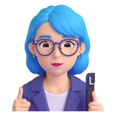 Michou, French YouTuber with blue hair and glasses sticker