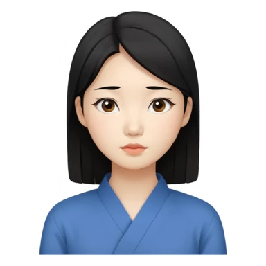 Korean woman, East Asian features,
female human face avatar only,
headshot portrait, face only,
thoughtful and calm expression, sensitive mood,
neutral face, minimal expression,
natural black hair, simple hairstyle,
clean background,
no clothes, no body, no accessories,
no cartoon, no fantas sticker