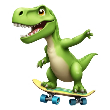Dinosaur with skateboard sticker