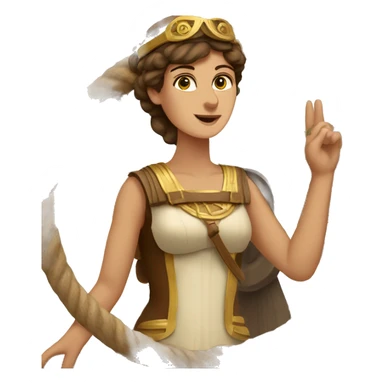 Ancient Greek female ship captain at the helm sticker