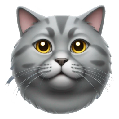 Fat gray cat sticker