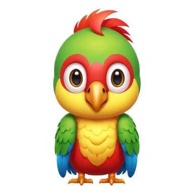 exotic parrot character, colorful feathers, cute face, 3D cartoon, mobile game icon style, clean background, no text, no watermark
 sticker