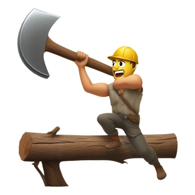 Wood chopping sticker