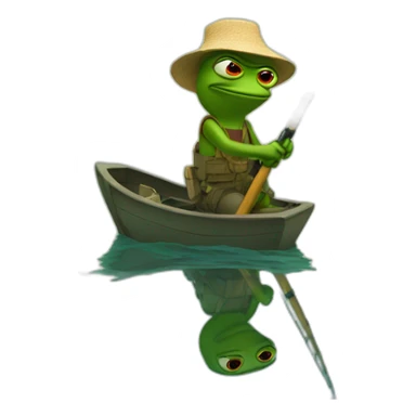 pepe fishing sticker