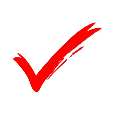 red checkmark as a 'yes' marker for text, long and thin brush strokes, torn style, eastern calligraphy, red color, no background, 512x512px sticker