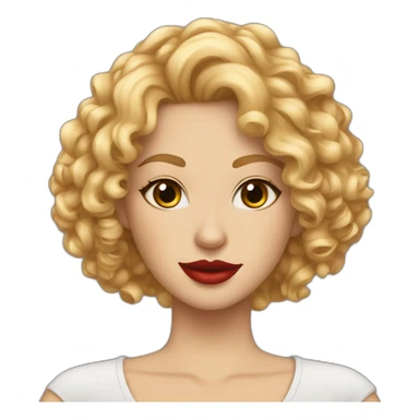 Curly blonde girl red lips cat bengal sticker