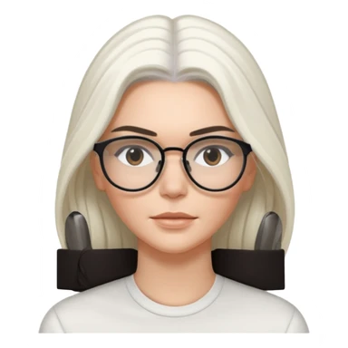 kendall jenner with long white hair and glasses sticker