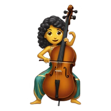 Scheherazade playing a cello sticker