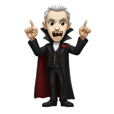 vampire doing three finger salute sticker