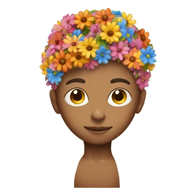 Ballet dancer boy with flowers as a head sticker