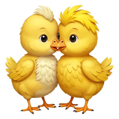 Dos pollitos dándose un beso  sticker