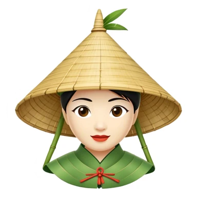 ​Cinematic Realistic Traditional Vietnamese Nón Lá, depicted as a delicately crafted conical hat made of bamboo and palm leaves with subtle texture and natural wear, evoking authentic cultural heritage, please show the hat only sticker