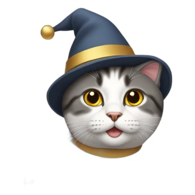  cat in a New Year's hat sticker