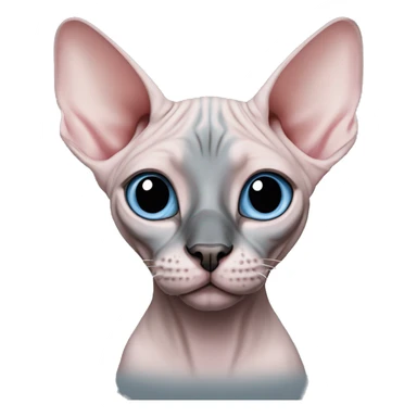 Pink grey canadian sphynx cat with blue eyes and black nose  sticker