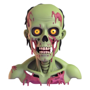 zombie with decaying flesh sticker