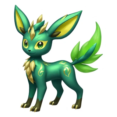 Shiny 4-legged Electrike-Virizion-Zygarde-Leafeon-fusion, full body sticker