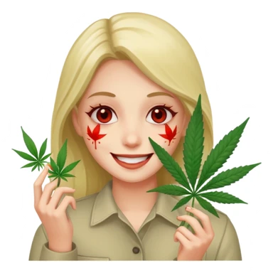 Make an emoji of a person extremely high off weed sticker