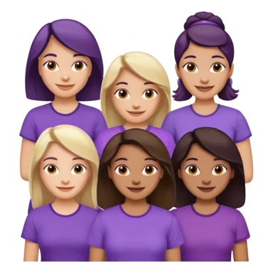 various races of women in a purple shirt ages 25-50 sticker