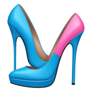 Shiny neon blue REALISTIC high heel pink sticker