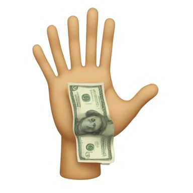 Hand given money sticker
