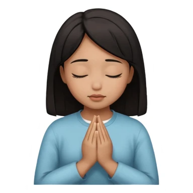 brown girl praying curls black hair and eyes closed sticker