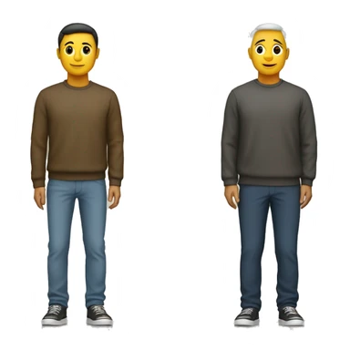 two people, one standing next to the other, only shape, colour #6f3871 sticker