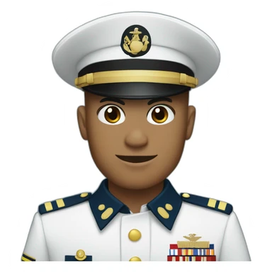 Marine in blue uniform saluting sticker