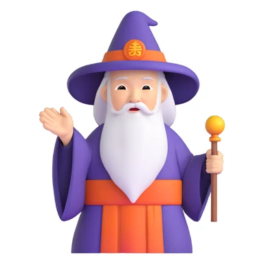old Chinese wizard sticker