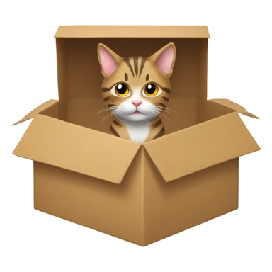 Tabby cat sat in a box with head out  sticker