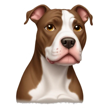 Cute old brown and white Pitbull  sticker