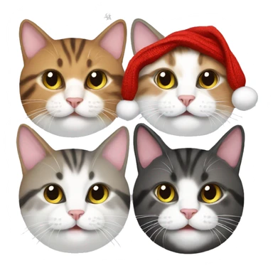 four cats wearing Christmas sweaters sticker