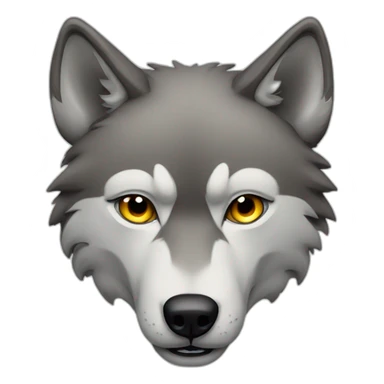 Wolf with one eye closed sticker