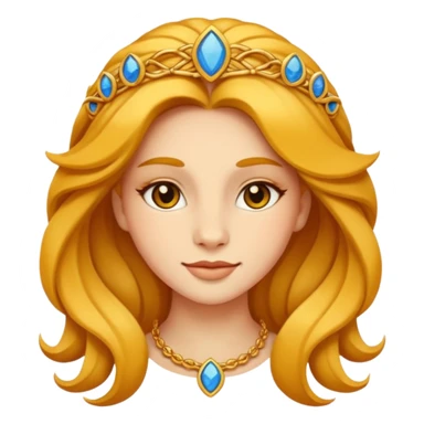 Leo woman as an emoji, graceful, with Leo symbol, no text sticker