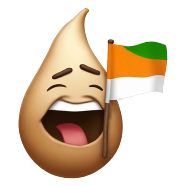 poop emoji with indian flag sticker
