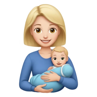 Mom holding baby sticker