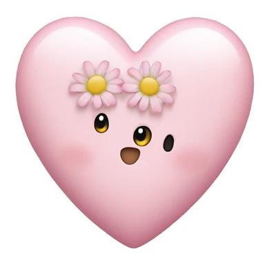 Baby pink heart with flowers  sticker
