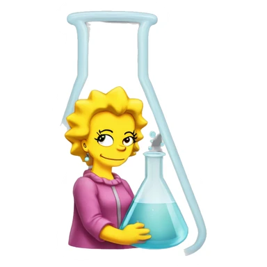 lisa simpson with an erlenmeyer flask sticker